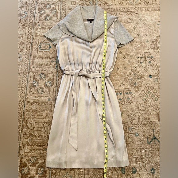 Escada Silk Satin Dress with Knit Cowl neck and Sleeves - Picture 5 of 10